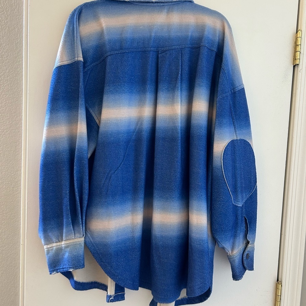 Free people Blue and Cream Knit Jacket - Picture 6 of 7